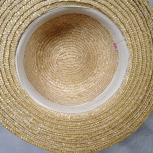 VINTAGE 58CM STRAW HANDMADE WOMEN HAT - Picture 6 of 9